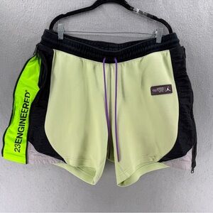 Nike Air Jordan Shorts Mens XL 23 Green Engineered Side Zipper Green Jogger FLAW